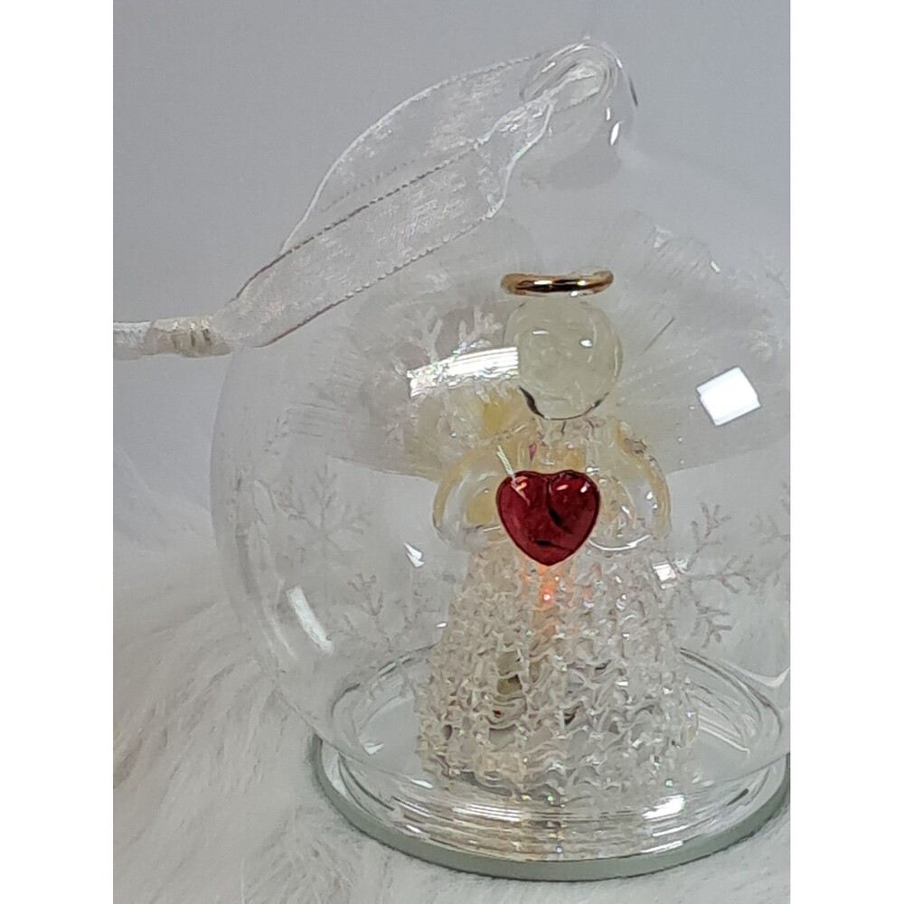Angel In A Glass Ball With Color Changing Light